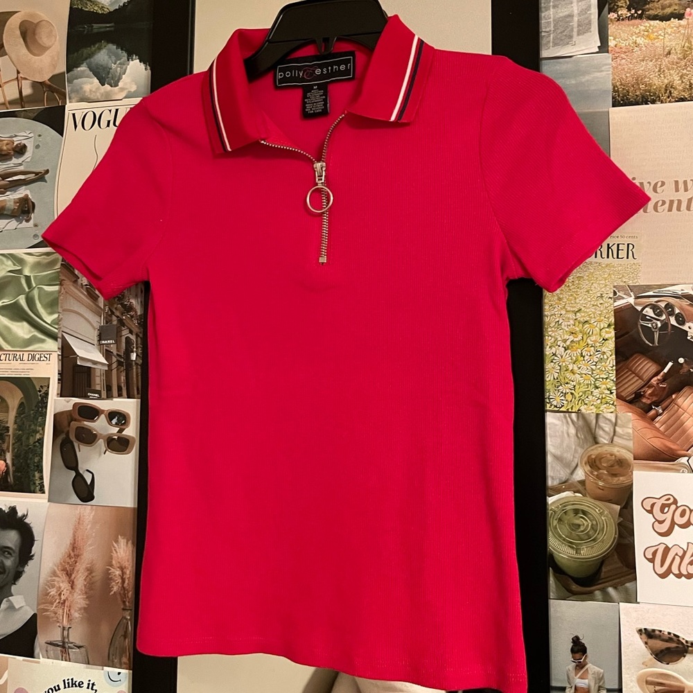 Women’s Collared Short Sleeve Half Zip Top